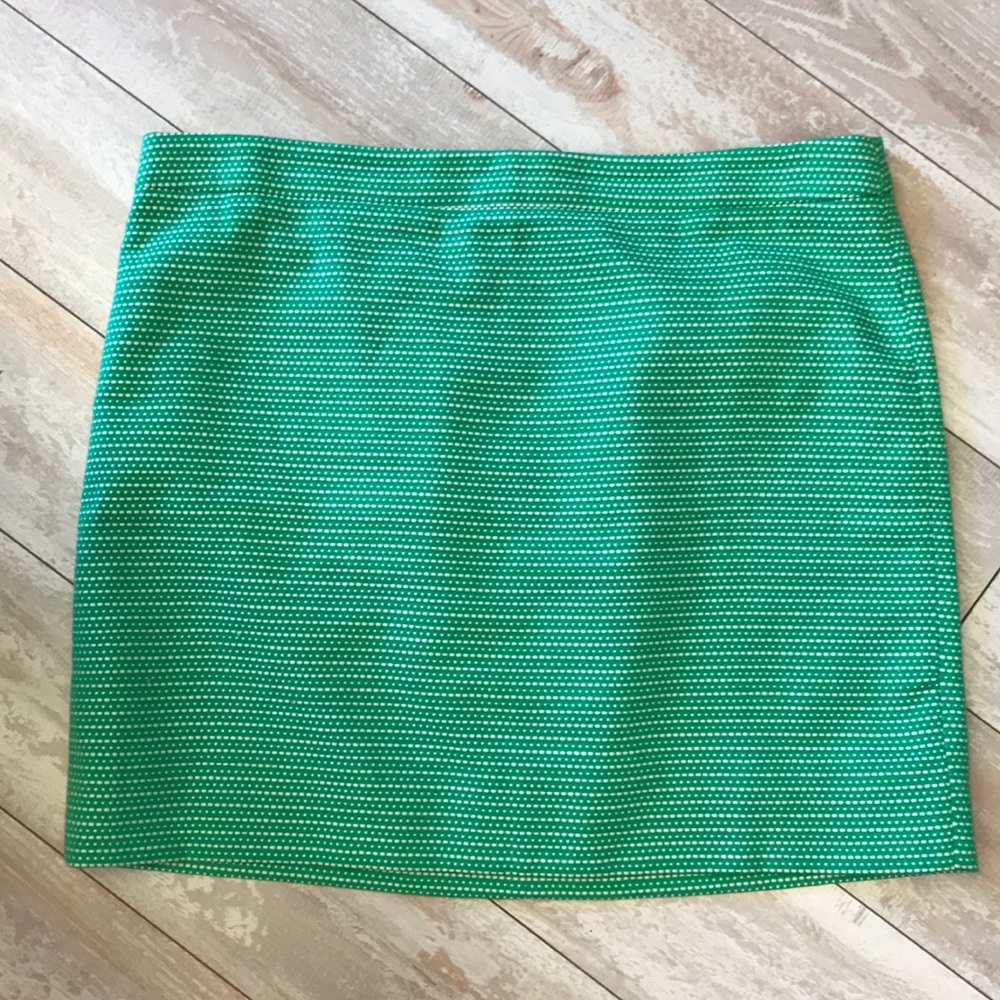 J Crew Green And White Skirt Size 10